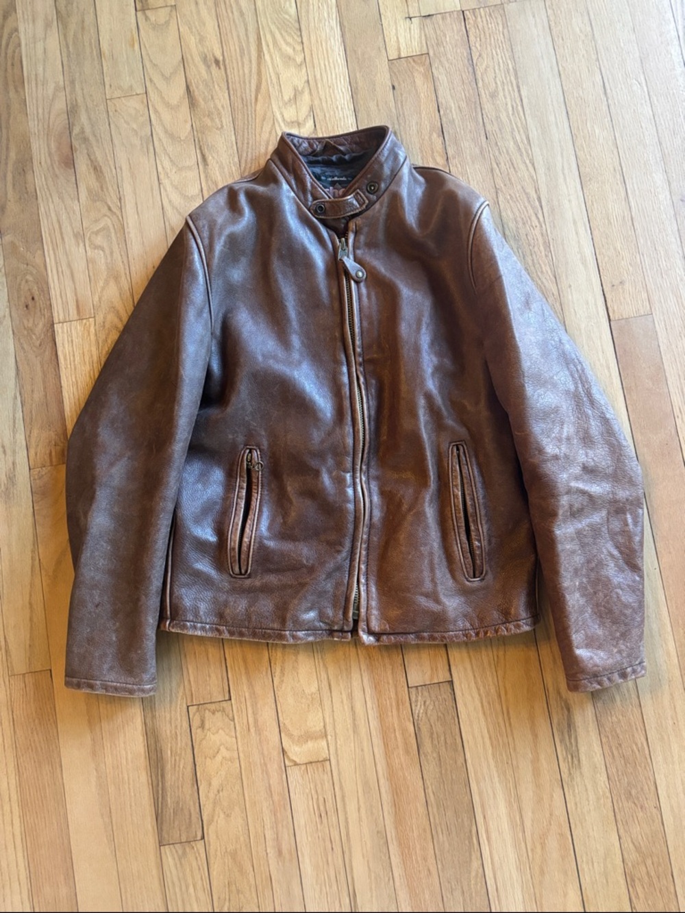 Vintage Schott NYC Cafe Racer Leather Jacket